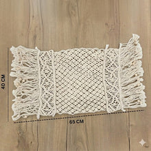 Load image into Gallery viewer, Babymoon Macrame Rectangular Mat Photography Layer - Offwhite
