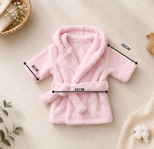 Load image into Gallery viewer, Babymoon Spa Bathrobe &amp; Towel Set Newborn Photography Costume | Baby Gift Set | Pink
