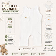 Load image into Gallery viewer, Babymoon Baby Boys Cotton Sleeveless Bodysuit with Wooden Button on Chest Pocket | Baby Photoshoot Props | 0-1 Month
