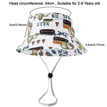 Load image into Gallery viewer, Babymoon Engineer Bucket Baby Boys Girls Kids Summer Cap with Head String Sun Beach Hat | White | 2-8
