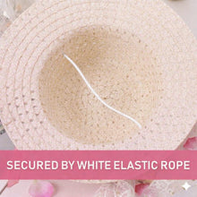 Load image into Gallery viewer, Babymoon Set of 2 | Baby Girls Summer Sunflower Straw Kids Sun Hat with Sling Purse Handbag | Beach Hat | 2-6 Years | White
