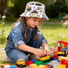 Load image into Gallery viewer, Babymoon Engineer Bucket Baby Boys Girls Kids Summer Cap with Head String Sun Beach Hat | White | 2-8
