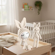 Load image into Gallery viewer, Babymoon Rabbit Toy with Cap New Born Baby Photography Shoot Props Costumes- White
