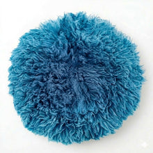 Load image into Gallery viewer, Babymoon 30CM | Round Wool Flokati Fur Blanket | Photoshoot Props | Dark Blue
