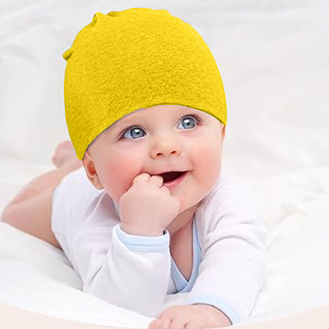 Babymoon Stretchable Pullover Baby Hat Caps | 3-12 Months | Yellow