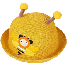 Load image into Gallery viewer, Babymoon Bee Baby Summer Spring Kids Cap with String | 2-8 Years | Yellow
