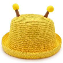 Load image into Gallery viewer, Babymoon Bee Baby Summer Spring Kids Cap with String | 2-8 Years | Yellow
