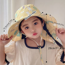 Load image into Gallery viewer, Babymoon Neck Flap Baby Boys Girls Kids Cartoon Summer Cap with Whistle and Adjustable Chin Strap Sun Beach Hat | Rabbit Yellow | 4-8 Year
