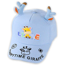 Load image into Gallery viewer, Babymoon Cotton Summer Giraffe Kids Caps | 2-8 Years | Blue
