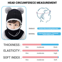 Load image into Gallery viewer, Babymoon Pom-Pom Knit Winter Kids Boys Girls Monkey Cap Baby Hat | Black | 2-8 yr
