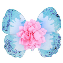 Load image into Gallery viewer, Babymoon Butterfly Fairy Angel Costumes Baby Wings Photography Props with Hairband | Baby Gift Set | Set of 2 | Blue
