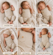 Load image into Gallery viewer, Babymoon Baby Boys Cotton Sleeveless Bodysuit with Wooden Button on Chest Pocket | Baby Photoshoot Props | 0-1 Month
