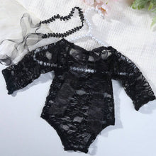 Load image into Gallery viewer, Babymoon Set of 2 | Net Lace Romper &amp; Hairband | Baby Photoshoot Props Costumes | 0-1 Month
