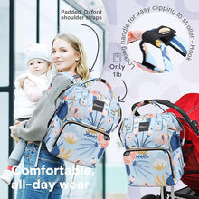 Load image into Gallery viewer, Babymoon Mother Diaper Bag Lightweight Multifunctional Travel Unisex Diaper Backpack | Blue Floral
