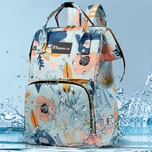 Load image into Gallery viewer, Babymoon Mother Diaper Bag Lightweight Multifunctional Travel Unisex Diaper Backpack | Blue Floral
