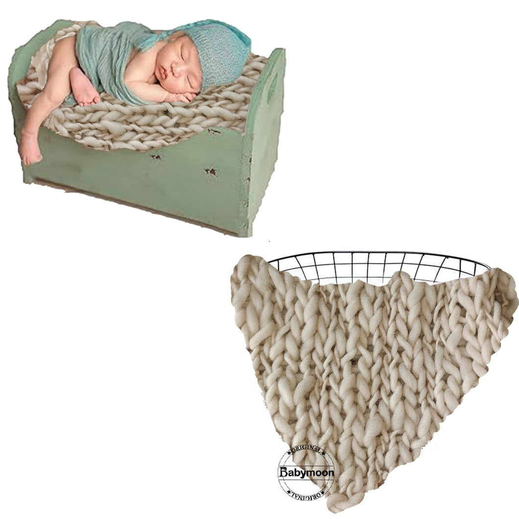 Babymoon | Handspun Layer | Basket Filler | Baby Photography Blanket | Beige