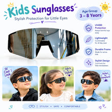 Load image into Gallery viewer, Babymoon Stylish Boys Girls Sports Kids Sunglasses Goggles with Case | Black
