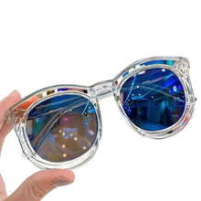 Load image into Gallery viewer, Babymoon Baby Boys Girls Round Style Unisex Transparent Kids Sunglasses with Case | Baby Return Gift Set | Blue
