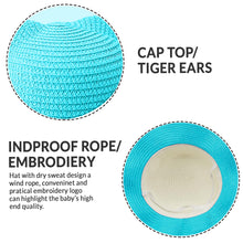 Load image into Gallery viewer, Babymoon Tiger Baby Summer Spring Kids Cap with String | 2-8 Years | Blue

