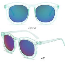 Load image into Gallery viewer, Babymoon Baby Boys Girls Round Style Unisex Transparent Kids Sunglasses with Case | Baby Return Gift Set | Blue
