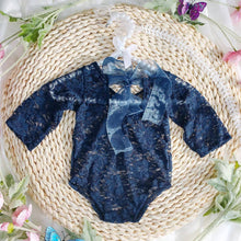 Load image into Gallery viewer, Babymoon Set of 2 | Net Lace Romper &amp; Hairband | Baby Photoshoot Props Costumes | 0-1 Month

