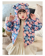 Load image into Gallery viewer, Babymoon Stylish Winter Baby Boys &amp; Girls Jacket Kids Sweater Cardigan | Floral Blue-Pink
