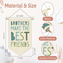 Load image into Gallery viewer, Babymoon Kids Nursery Décor Canvas Banner | Playroom, Bedroom, Wall Art Decoration | Wall Hanging | Flag Banner | Baby Photoshoot Props | Brother
