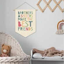 Load image into Gallery viewer, Babymoon Kids Nursery Décor Canvas Banner | Playroom, Bedroom, Wall Art Decoration | Wall Hanging | Flag Banner | Baby Photoshoot Props | Brother n Sister
