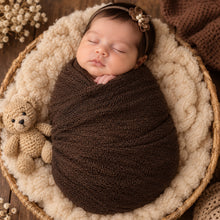 Load image into Gallery viewer, Babymoon Mohair Stretchble Baby Photography Shoot Wrap Cloth - Brown
