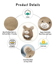 Load image into Gallery viewer, Babymoon Baby Bear Winter Ear Protection Cap Kids Hat Boys Girls Cap | 0-24M | Brown
