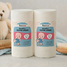 Load image into Gallery viewer, Babymoon Disposable Flushable Diaper Liners | Biodegradable Bamboo Nappy Diaper Liners
