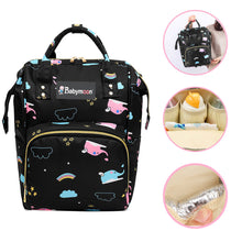 Load image into Gallery viewer, Babymoon Mother Diaper Bag Lightweight Multifunctional Travel Unisex Diaper Backpack - Black Elephant
