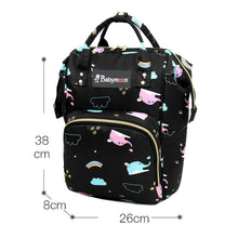 Load image into Gallery viewer, Babymoon Mother Diaper Bag Lightweight Multifunctional Travel Unisex Diaper Backpack - Black Elephant
