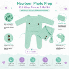 Load image into Gallery viewer, Babymoon Stretchable Bodysuit &amp; Cap New Born Outfits Costumes | Green | 0-1 Month
