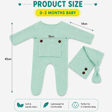Load image into Gallery viewer, Babymoon Stretchable Bodysuit &amp; Cap New Born Outfits Costumes | Green | 0-1 Month
