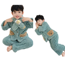 Load image into Gallery viewer, Babymoon Set of 3 | Baby Sleepwear Nightsuit with Scraf Kid’s Winter Nightdress Pajamas Winter Sweater | Green
