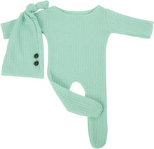 Load image into Gallery viewer, Babymoon Stretchable Bodysuit &amp; Cap New Born Outfits Costumes | Green
