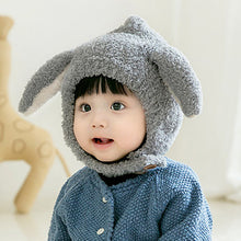 Load image into Gallery viewer, Babymoon Baby Rabbit Winter Ear Protection Cap Kids Hat Boys Girls Cap | 1-2Y | Grey
