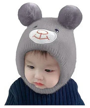 Load image into Gallery viewer, Babymoon Baby Bear Winter Ear Protection Cap Kids Hat Boys Girls Cap | 0-24M | Grey
