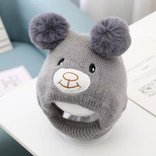 Load image into Gallery viewer, Babymoon Baby Bear Winter Ear Protection Cap Kids Hat Boys Girls Cap | 0-24M | Grey
