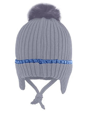 Load image into Gallery viewer, Babymoon Baby Dinosaur Design Cap with String Winter Kids Hat Boys Girls Caps | Grey | 1-15 Years
