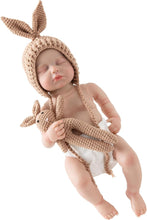 Load image into Gallery viewer, Babymoon Rabbit Toy with Cap New Born Baby Photography Shoot Props Costumes | Coffee
