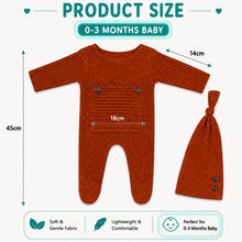 Load image into Gallery viewer, Babymoon Stretchable Bodysuit &amp; Cap New Born Outfits Costumes | Caramel | 0-1 Month
