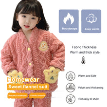 Load image into Gallery viewer, Babymoon Set of 3 | Baby Sleepwear Nightsuit with Scraf Kid’s Winter Nightdress Pajamas Winter Sweater | Red
