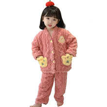 Load image into Gallery viewer, Babymoon Set of 3 | Baby Sleepwear Nightsuit with Scraf Kid’s Winter Nightdress Pajamas Winter Sweater | Red
