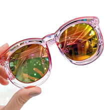 Load image into Gallery viewer, Babymoon Baby Boys Girls Round Style Unisex Transparent Kids Sunglasses with Case | Baby Return Gift Set | Pink
