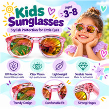 Load image into Gallery viewer, Babymoon Baby Boys Girls Round Style Unisex Transparent Kids Sunglasses with Case | Baby Return Gift Set | Pink

