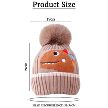Load image into Gallery viewer, Babymoon Baby Dinosaur Design Cap with String Winter Kids Hat Boys Girls Caps | Brown | 1-15 Years
