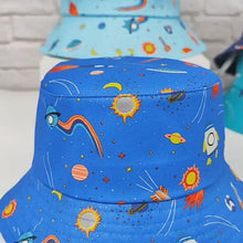 Load and play video in Gallery viewer, Babymoon Space Bucket Baby Boys Girls Kids Summer Cap with Head String Sun Beach Hat | Blue | 2-6 Year
