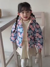 Load and play video in Gallery viewer, Babymoon Stylish Winter Baby Boys &amp; Girls Jacket Kids Sweater Cardigan | Floral Blue-Pink
